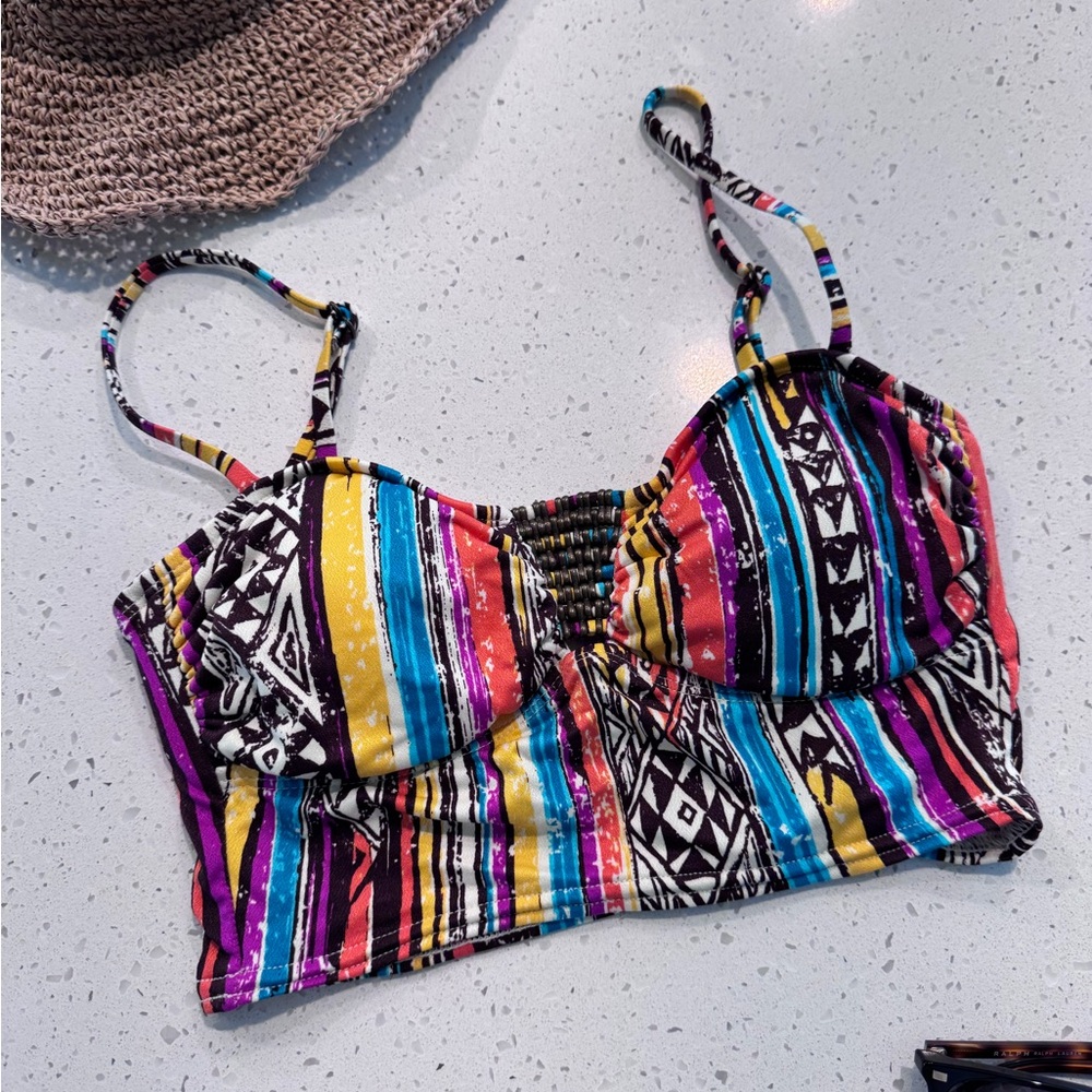 Hobie Multicolor Tribal Print Bikini Top